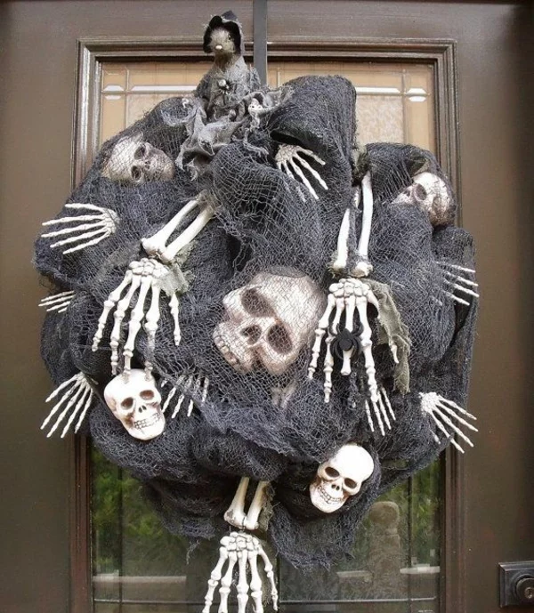 halloween deko eigenartig selber machen fun skelett