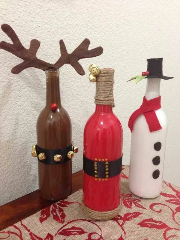 bastelideen zu weihnachten flaschen