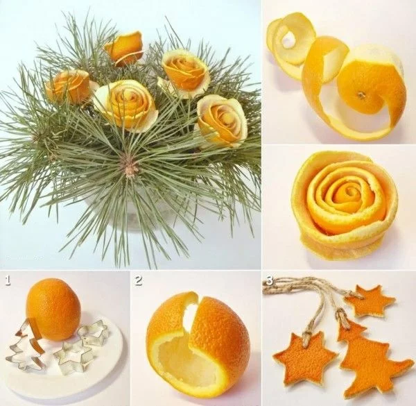 Weihnachtsschmuck basteln weihnachtsdeko mit orangenschalen