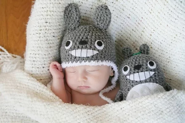 wintermützen baby totoro mütze
