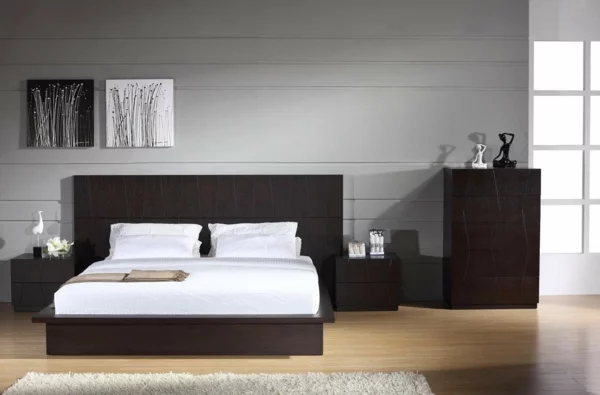 moderne wandfarben minimalistische einrichtung schlafzimmer