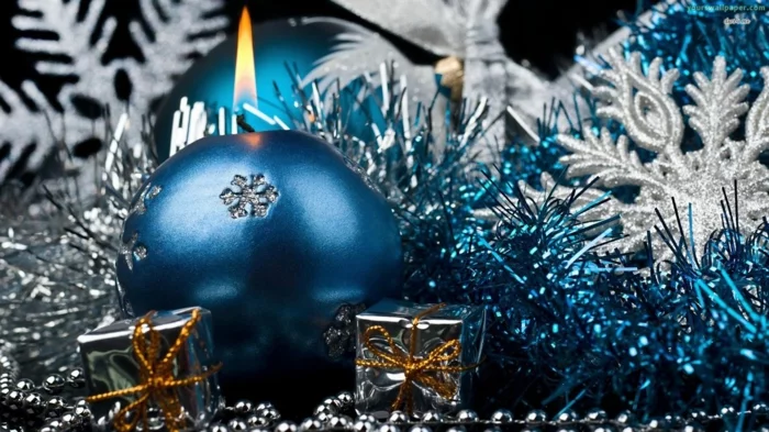 Weihnachtsschmuck blau silber