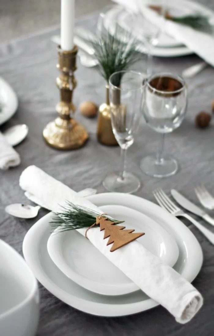 weihnachtliche Tischdeko Ideen Serviettenring selber basteln