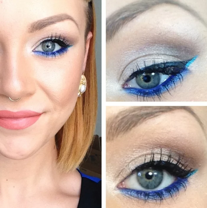 make up tipps augen eye liner blau lifestyle mode