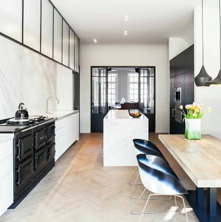 Küchendesign Küchen modern schwarz weiß Küchenbilder