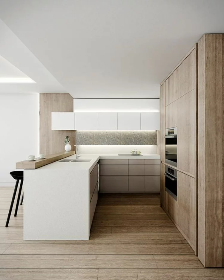 Küchendesign moderne Landhausküche Holz Küchenschränke Küchenbilder