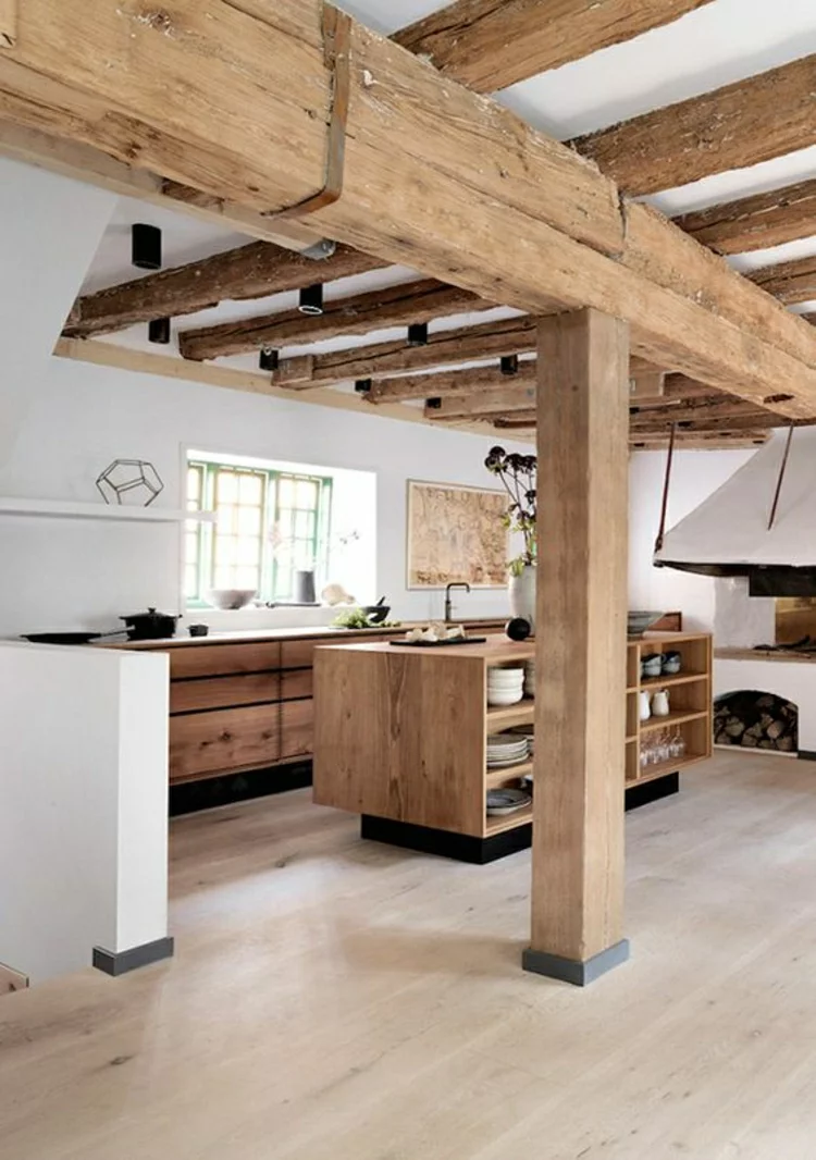 schöne Küchen Bilder Küchendesign rustikale Küche moderne Landhausküche