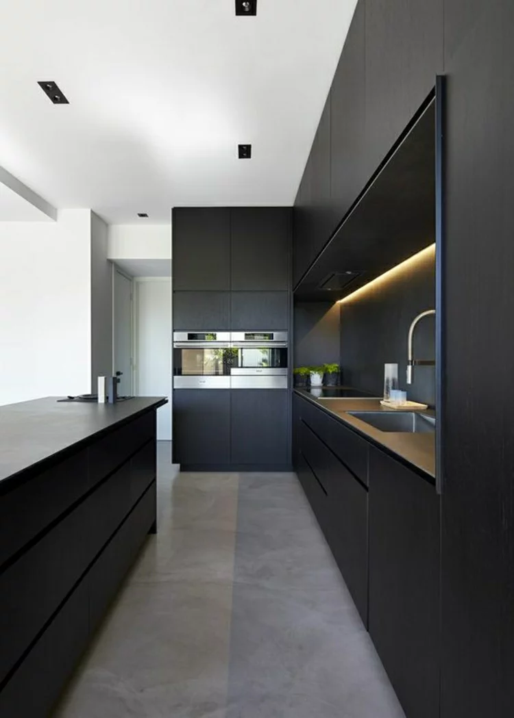schöne Küchen Bilder Küchengestaltung Ideen Küchendesign schwarz
