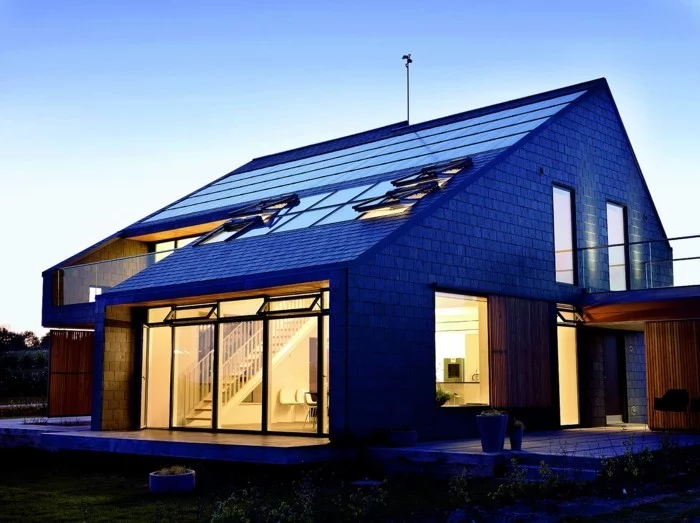 energieeffizienz nachhaltig leben haus bauen nachts