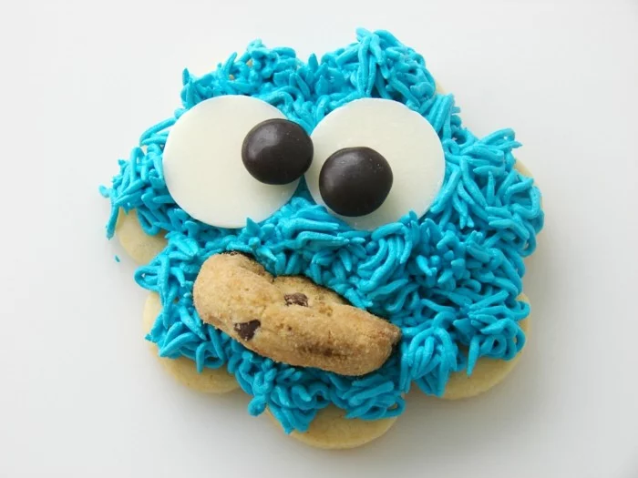 kekse selber backen monster blaue dekoration