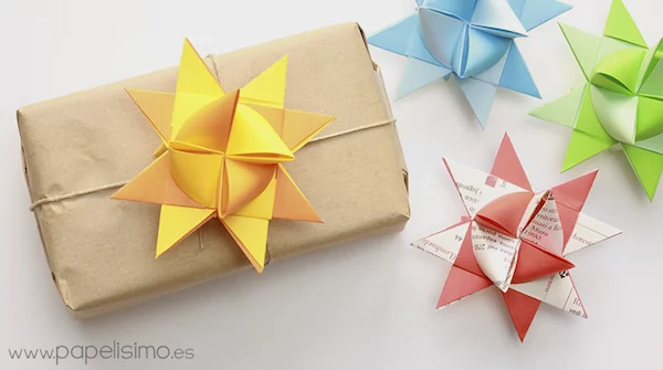 bunte origami weihnachten sterne basteln
