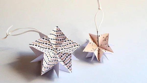 geschenkpapier origami weihnachten ideen sterne aus papier