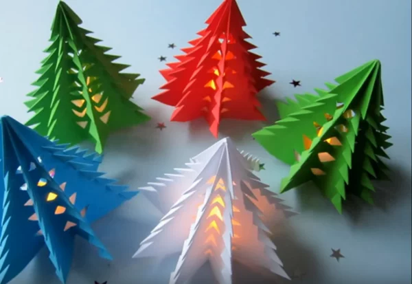 origami weihnachten tannenbaum basteln aus papier
