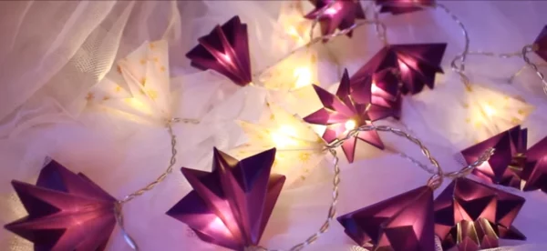 origami zu weihnachten falten lichterkette basteln