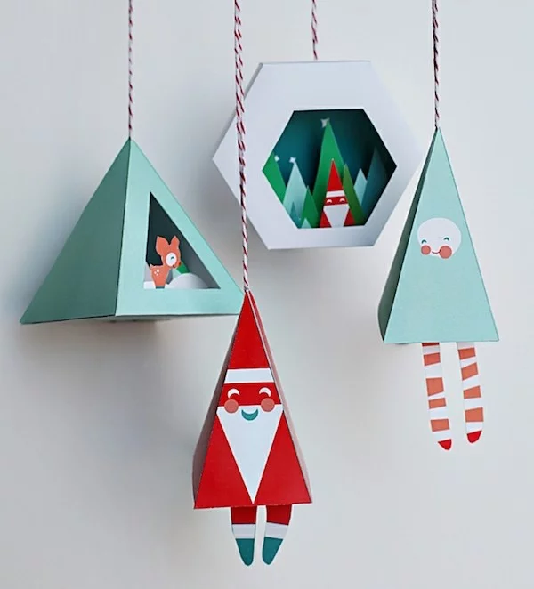 weihnachtsman weihnachtsengel aus papier origami weihnachten
