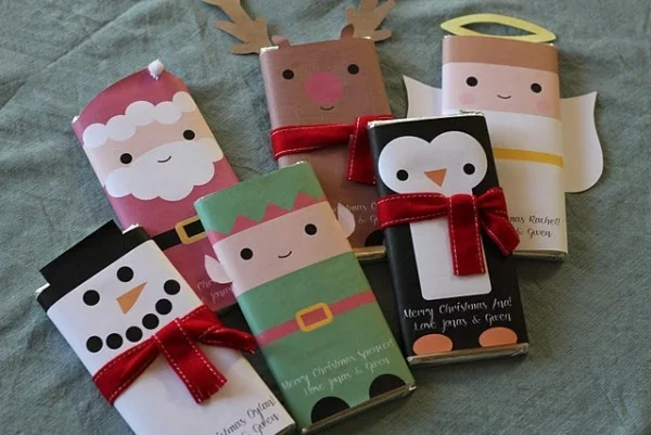 geschenkverpackungen mit gesicht weihnachten basteln