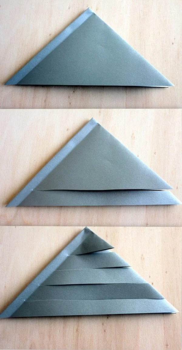 papiersterne basteln dreiecken aus papier