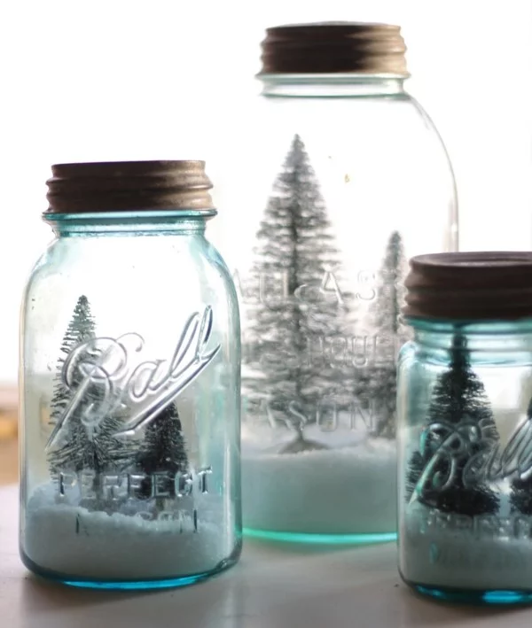 schneelandschaften tolle ideen geschenke aus dem glas basteln mit kindern