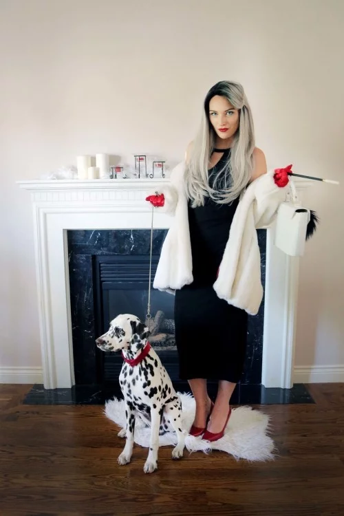 Halloween Kostüme für Frauen Hund und Liebhaberin der 101 Dalmatiner