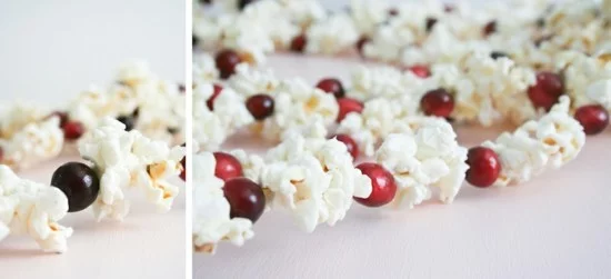 cranberries popcorn girlande basteln