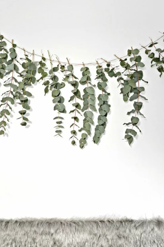 eukalyptusblätter girlande basteln