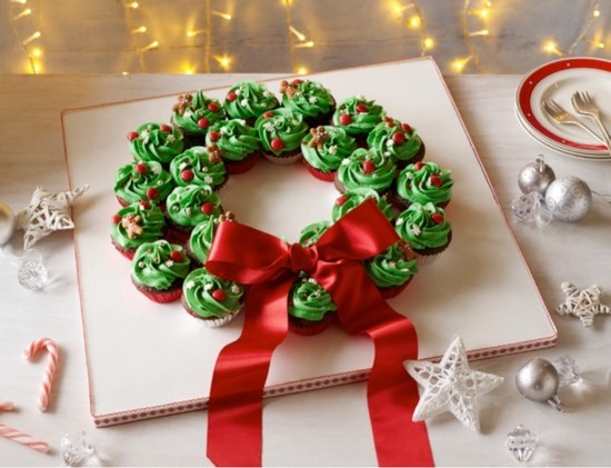 grüne cupcakes weihnachtskranz selber machen