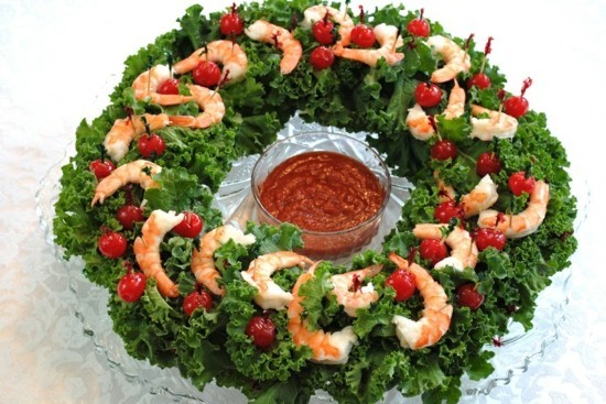 shrimps tomaten weihnachtskranz selber machen