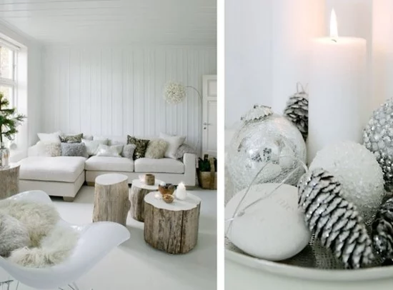 skandinavische weihnachtsdeko christbaumschmuck wohnzimmer