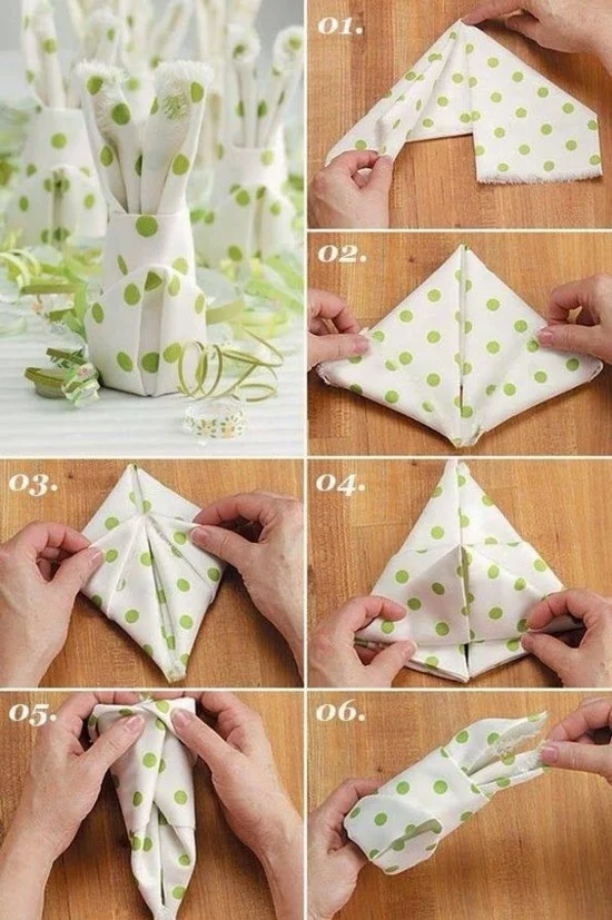 osterhase servietten falten tischdeko selber machen