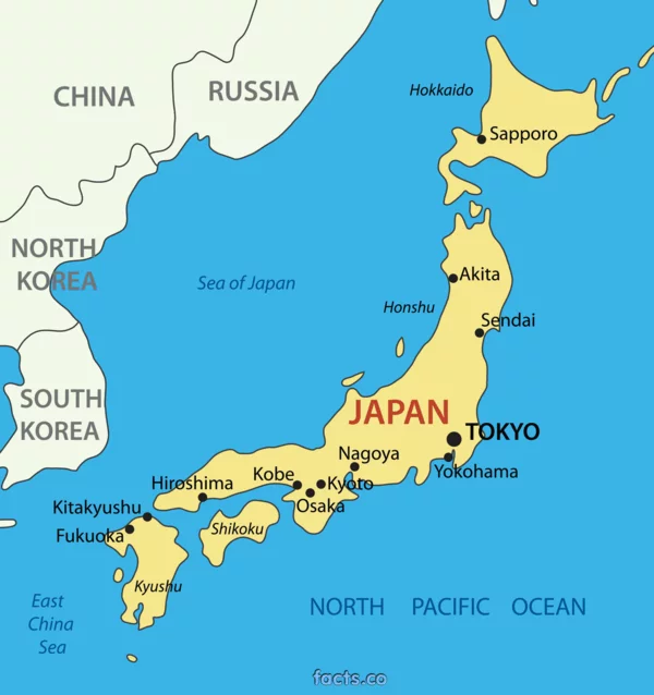 Japan Landkarte Hokkaido Insel Hokkaido Kürbis