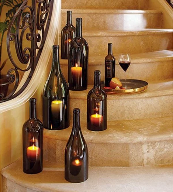 Kerzen dekorieren Treppenhausgestaltung