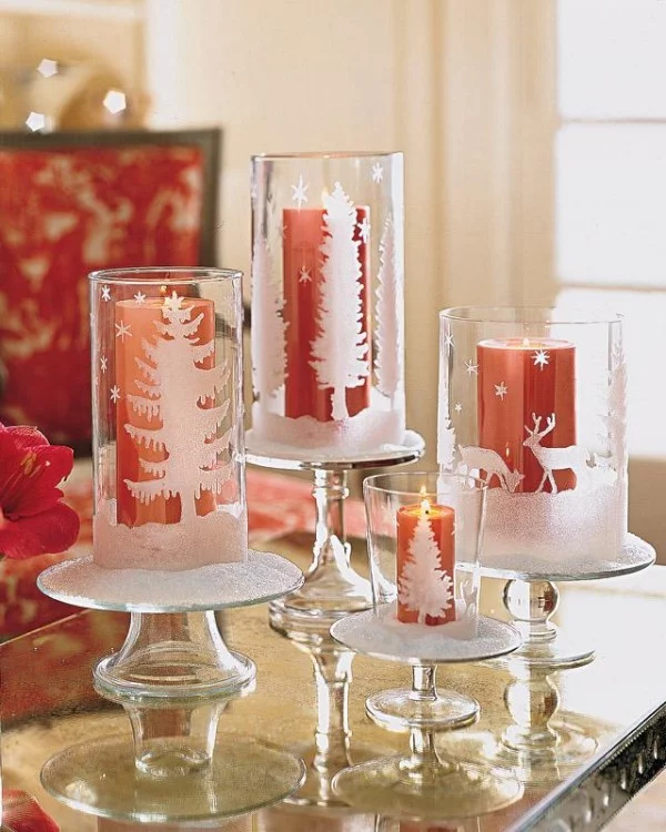 Kerzen dekorieren - rote Kerzen Ideen