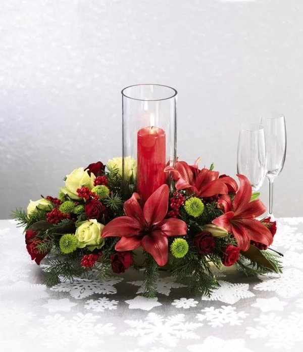 Weihnachtskranz - deko ideen - Kerzen dekorieren