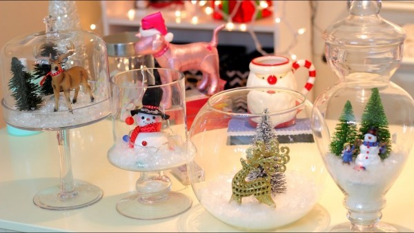 kleine figuren aus schnee - weihnachten deko
