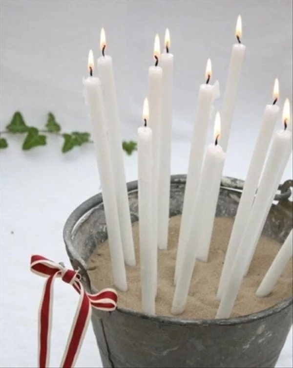 schlichte Idee Kerzen dekorieren