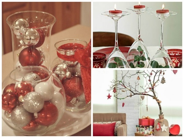 weihnachten deko verschiedene gläser mit weihnachtskugeln