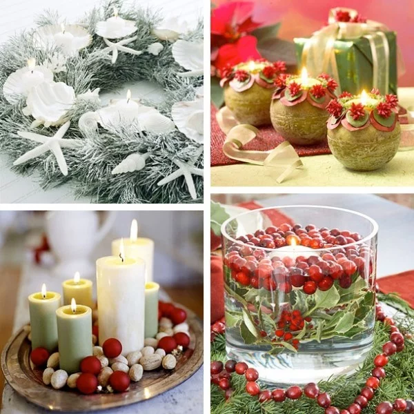 weihnachtliche Deko Ideen Kerzen dekorieren