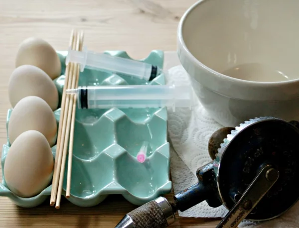 Eier ausblasen Tipps Anleitung Osterdeko basteln