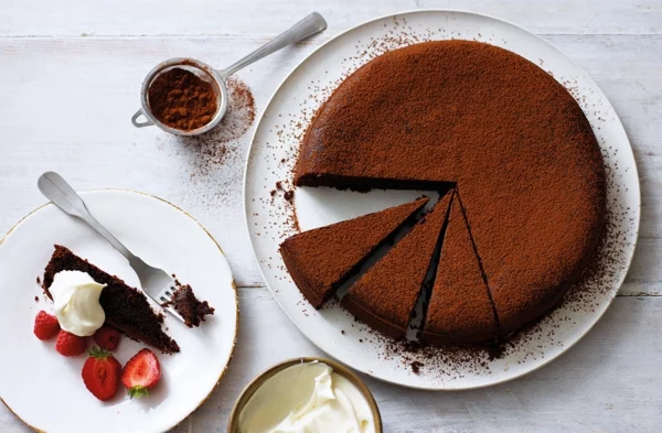 schokoladenkuchen backen olive oil cake himbeeren