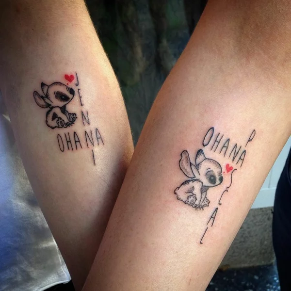 stitch ohana tattoo unterarm freundschaftstattoo