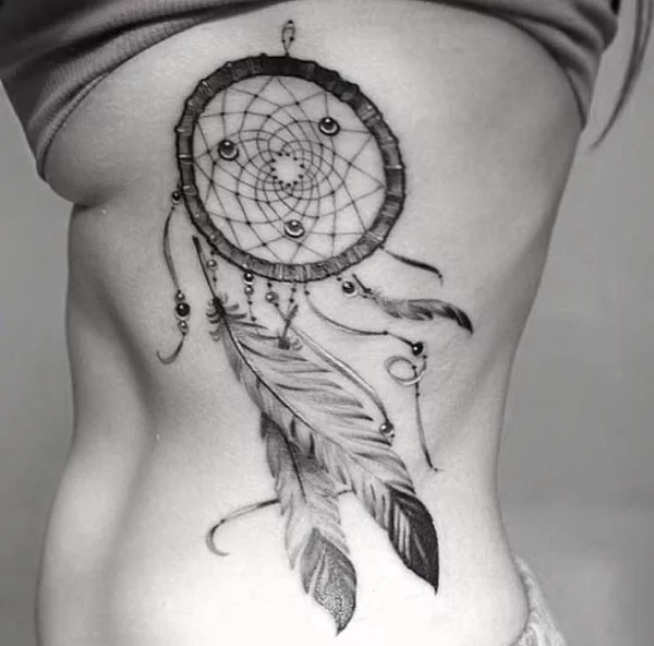 Traumfänger Tattoo - tolles Bild in Schwarz und Weiß