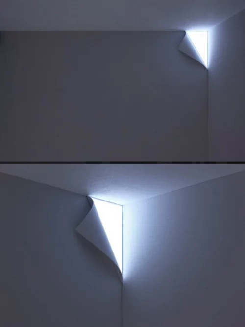Extravagante Wandleuchten minimalistisches Design wie Tapetenstück integrierte Leuchte