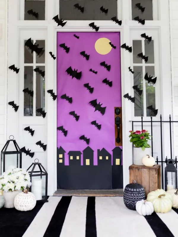 Fledermaus basteln mit Kindern zu Halloween – 50 bezaubernde Ideen und Anleitungen eingang deko ideen papier