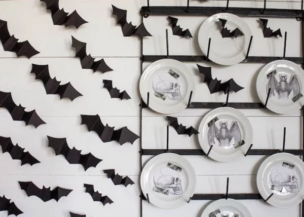 Fledermaus basteln mit Kindern zu Halloween – 50 bezaubernde Ideen und Anleitungen wand deko küche ideen