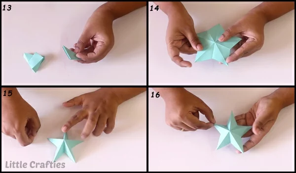 Faltsterne basteln 3D Papierstern basteln mit Kindern