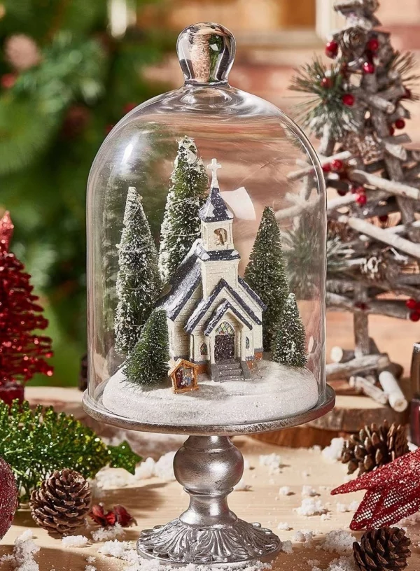 Winterlandschaft basteln – weihnachtliche Ideen, fantastisch einfache Anleitungen und Tipps kirche landschaft unter glas