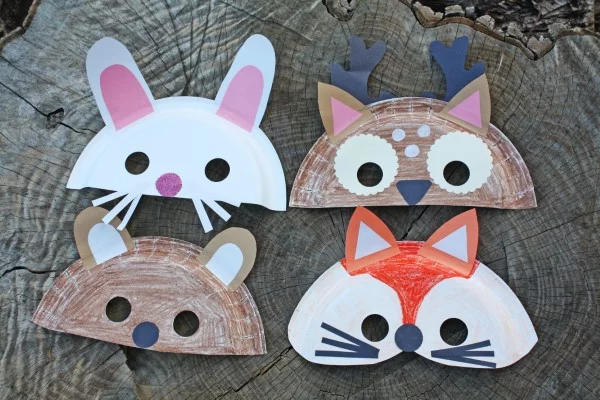 Tiermasken basteln mit Kindern zum Fasching – kreative Ideen und einfache Anleitung tier masken pappteller