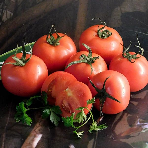 strahlende Gesichtshaut gesunde Lebensmittel rote Tomaten enthalten zahlreiche Vitamine und Antioxidanten
