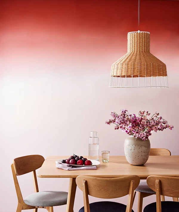 Aktuelle Wandfarben tolle Wandgestaltung rosa Wand im Ombre Effekt