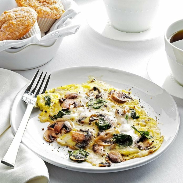 omelette schnelle frühstücksideen mit pilzen